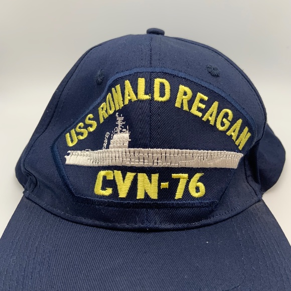Vintage U.S. Navy USS Ronald Reagan CVN-76 Embroidered Snapback Hat - Picture 2 of 10
